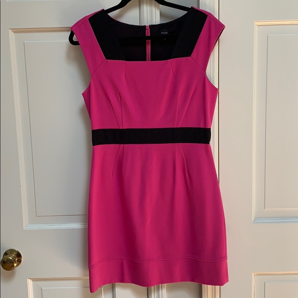 Bright pink work dress